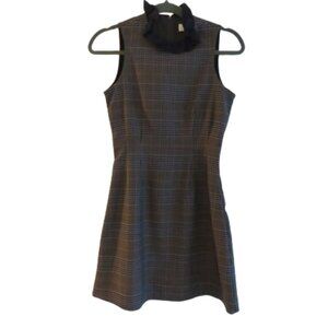 SEA NEW YORK Wool Blend Plaid Dark Academia Shift Dress Officecore - Size US 0